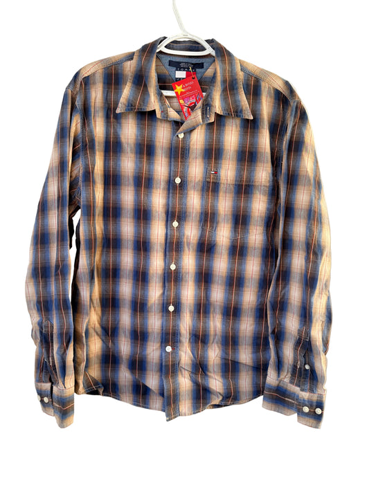 Handprinted+Patched Tommy Jeans Blue/Tan Flannel L