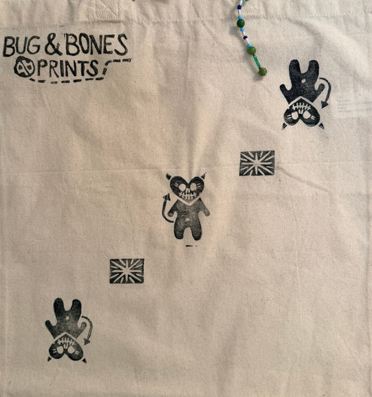 Handprinted Canvas Tote Bag