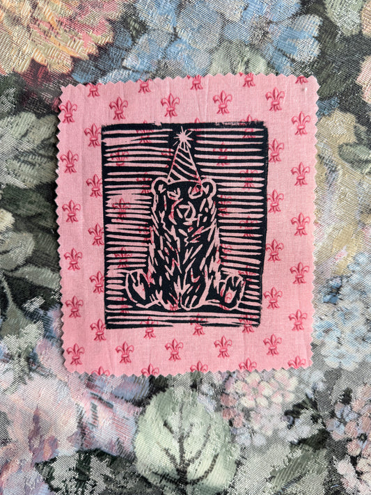 “Bear Festivities” Pink Patch