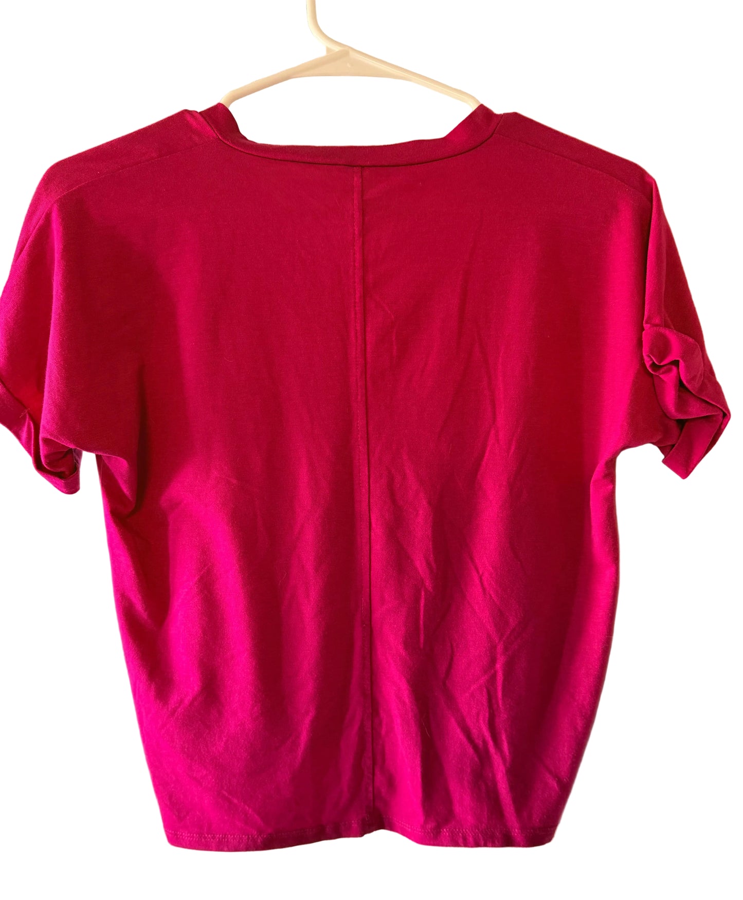 Handprinted Magenta Shirt S