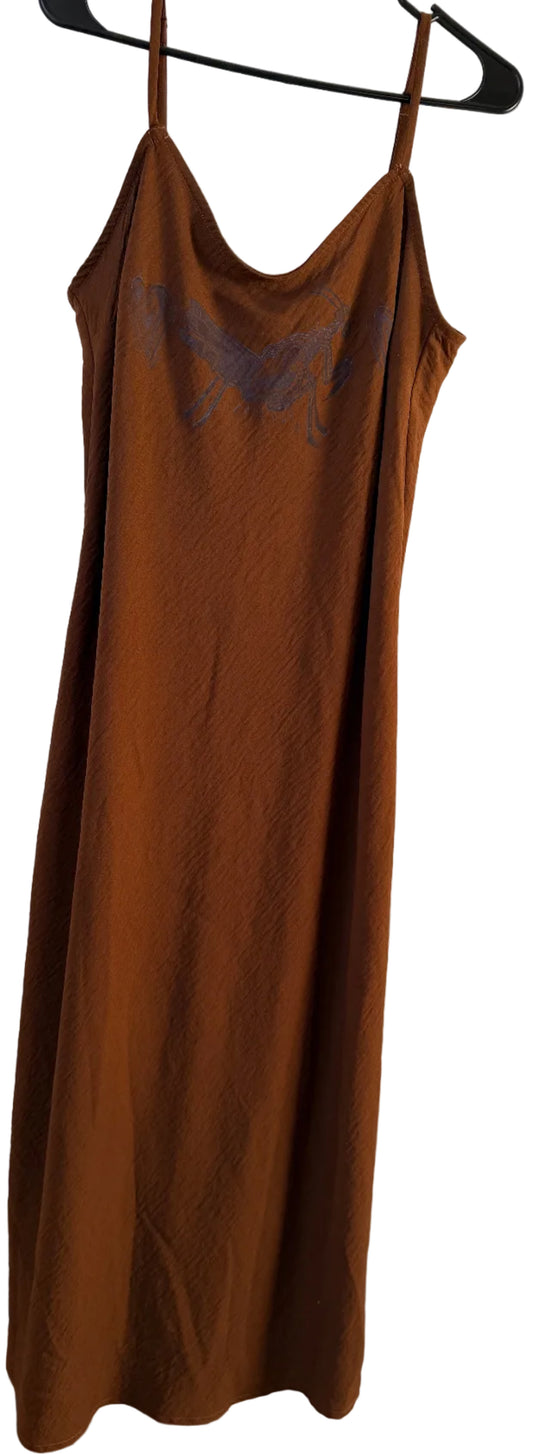 Handprinted Brown Dress XL