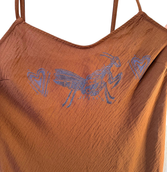 Handprinted Brown Dress XL