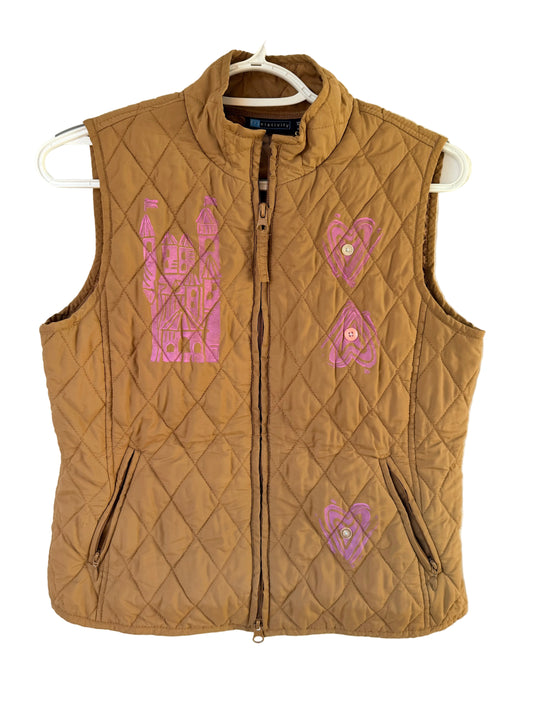 Handprinted Quilted Brown Vest PM