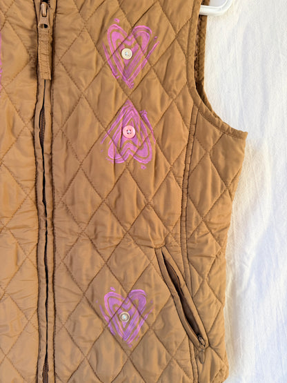 Handprinted Quilted Brown Vest PM