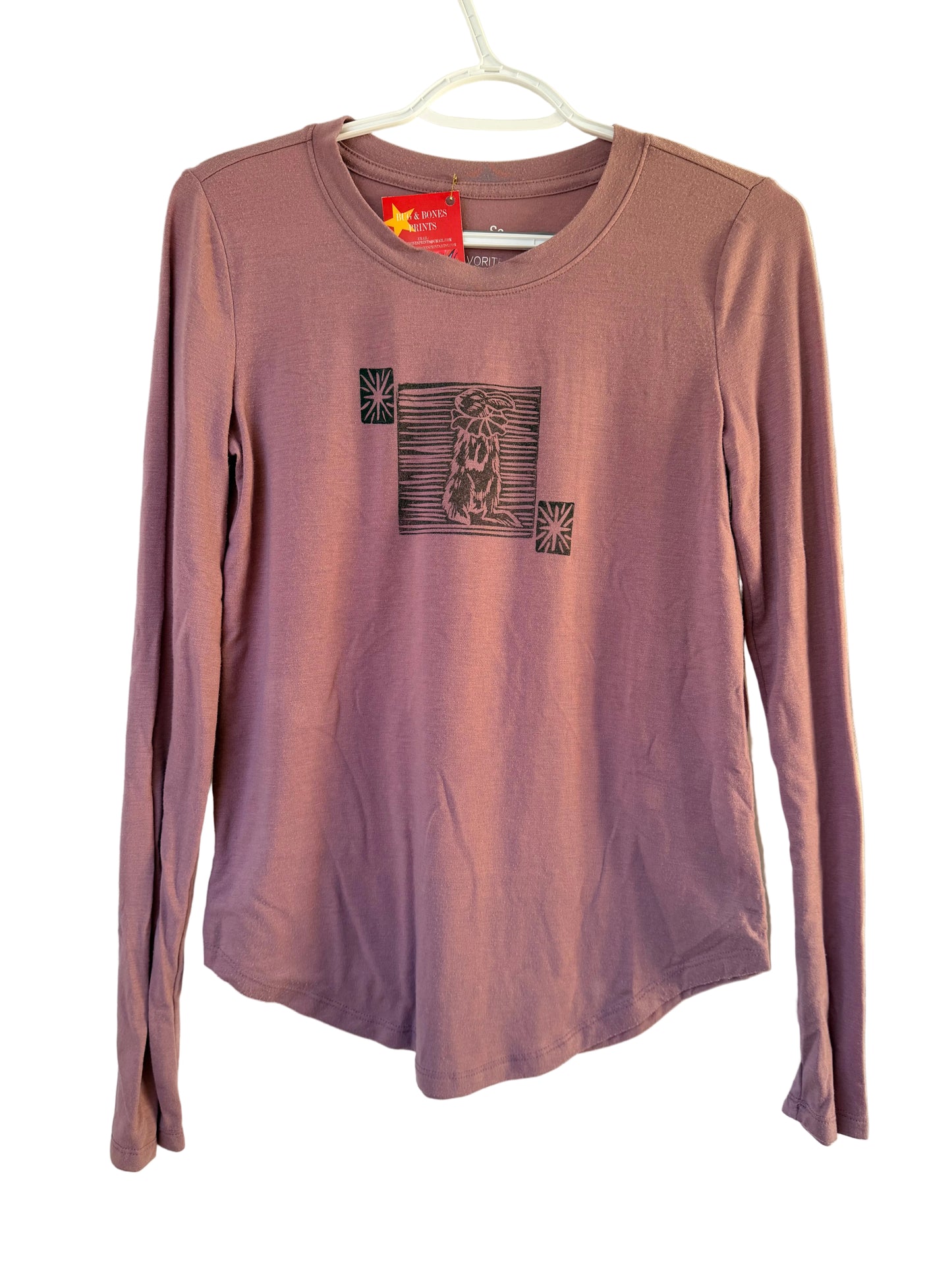 Handprinted Soft Lilac Long-Sleeve Shirt XS