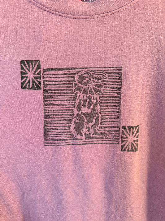 Handprinted Soft Lilac Long-Sleeve Shirt XS