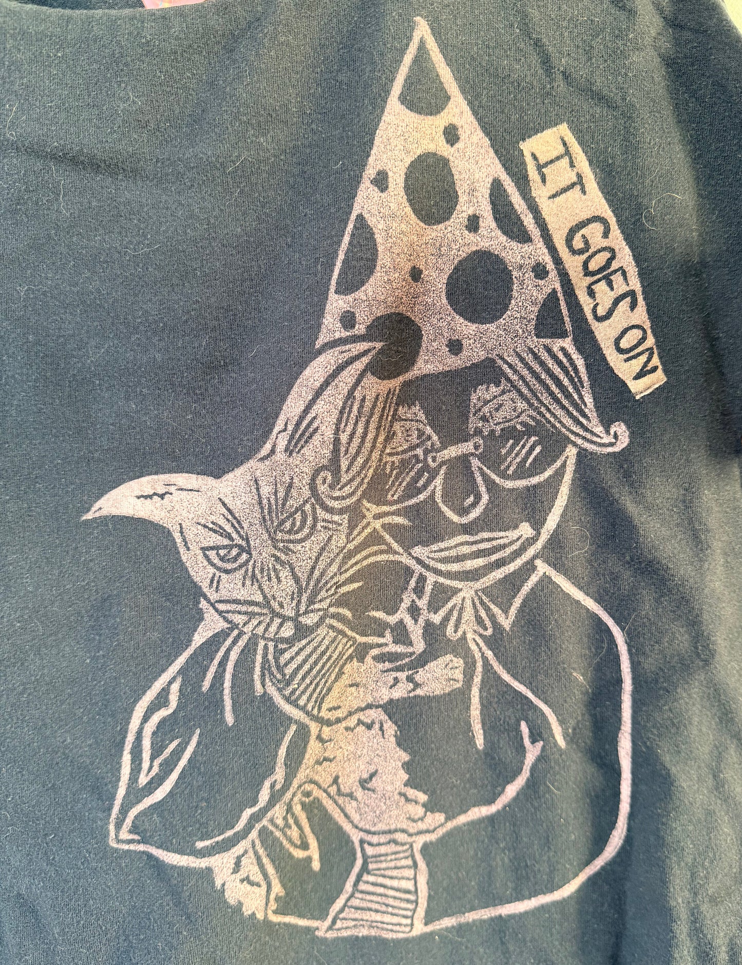 Handprinted Coldwater Creek Navy "Love-the-Fit Tank" S