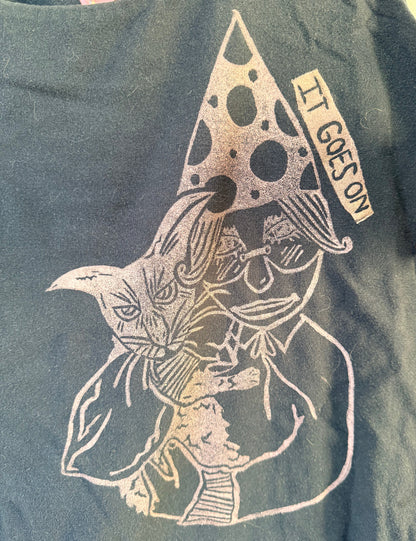 Handprinted Coldwater Creek Navy "Love-the-Fit Tank" S