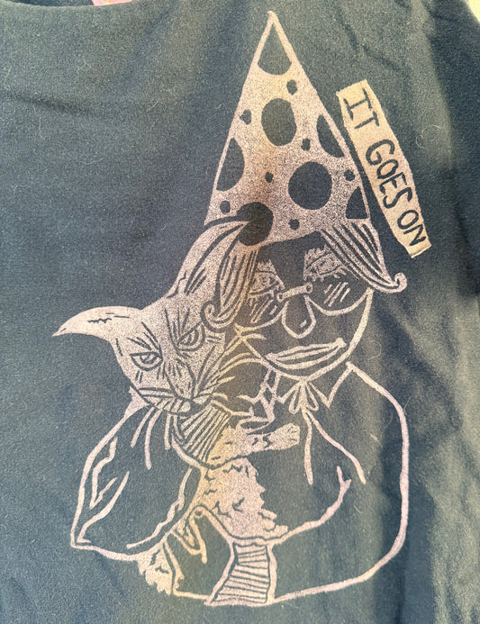 Handprinted Coldwater Creek Navy "Love-the-Fit Tank" S