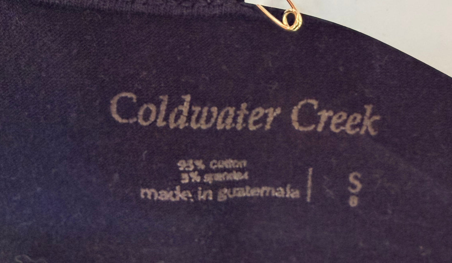 Handprinted Coldwater Creek Navy "Love-the-Fit Tank" S