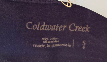 Handprinted Coldwater Creek Navy "Love-the-Fit Tank" S