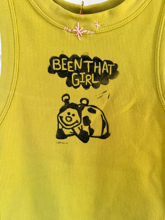 Handprinted Lime Green Bodysuit XS