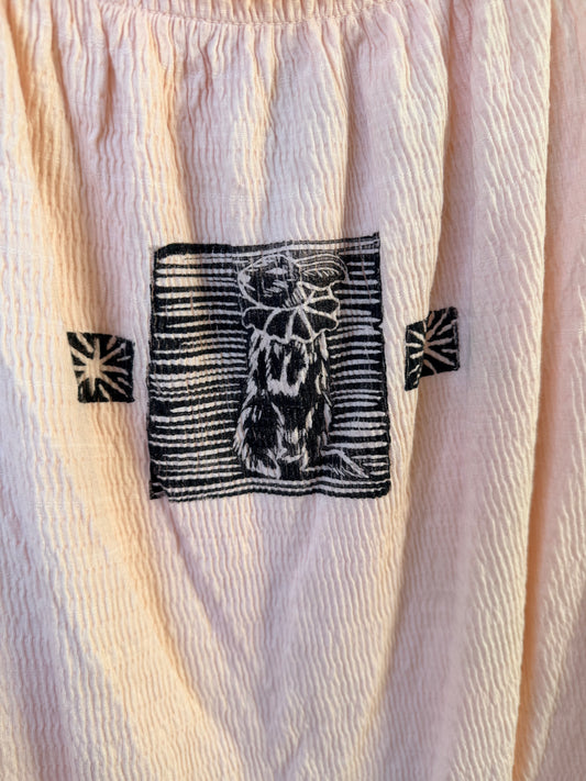 Handprinted Soft Pink Tank Top 2XL