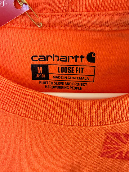 Handrpinted+Embroidered Stars Orange Carhartt Shirt M