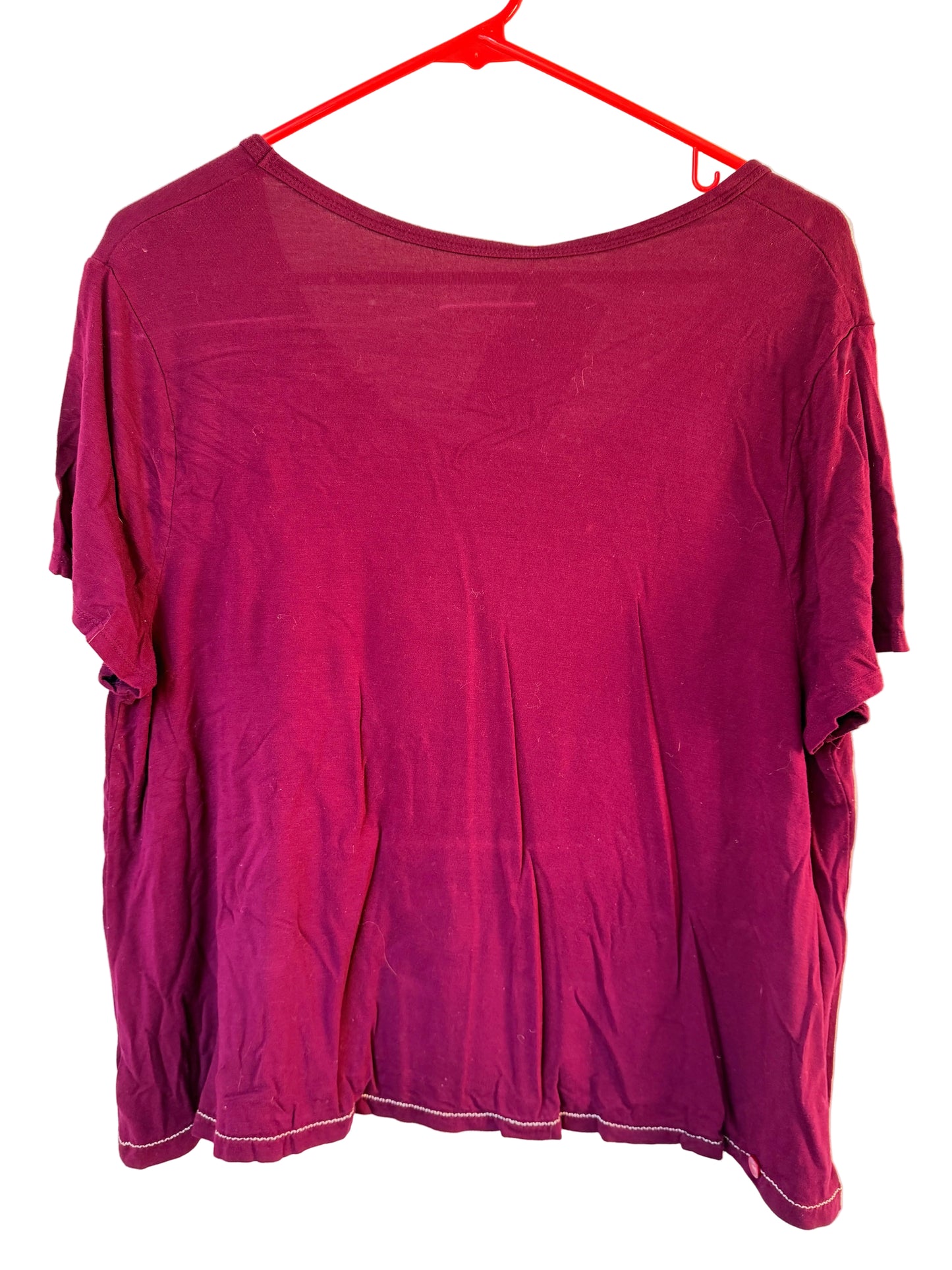 Handprinted Magenta Shirt XL