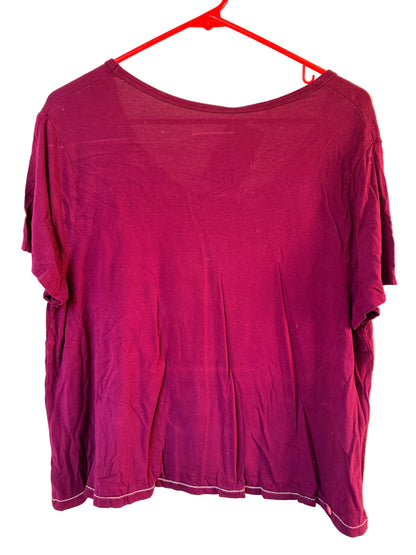 Handprinted Magenta Shirt XL