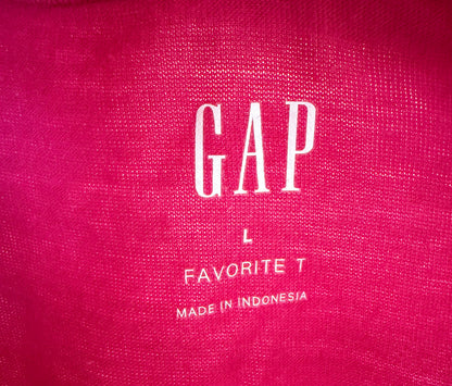 Handprinted+Patched Magenta Shirt L