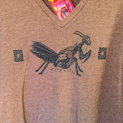 Handprinted Brown Shirt XL