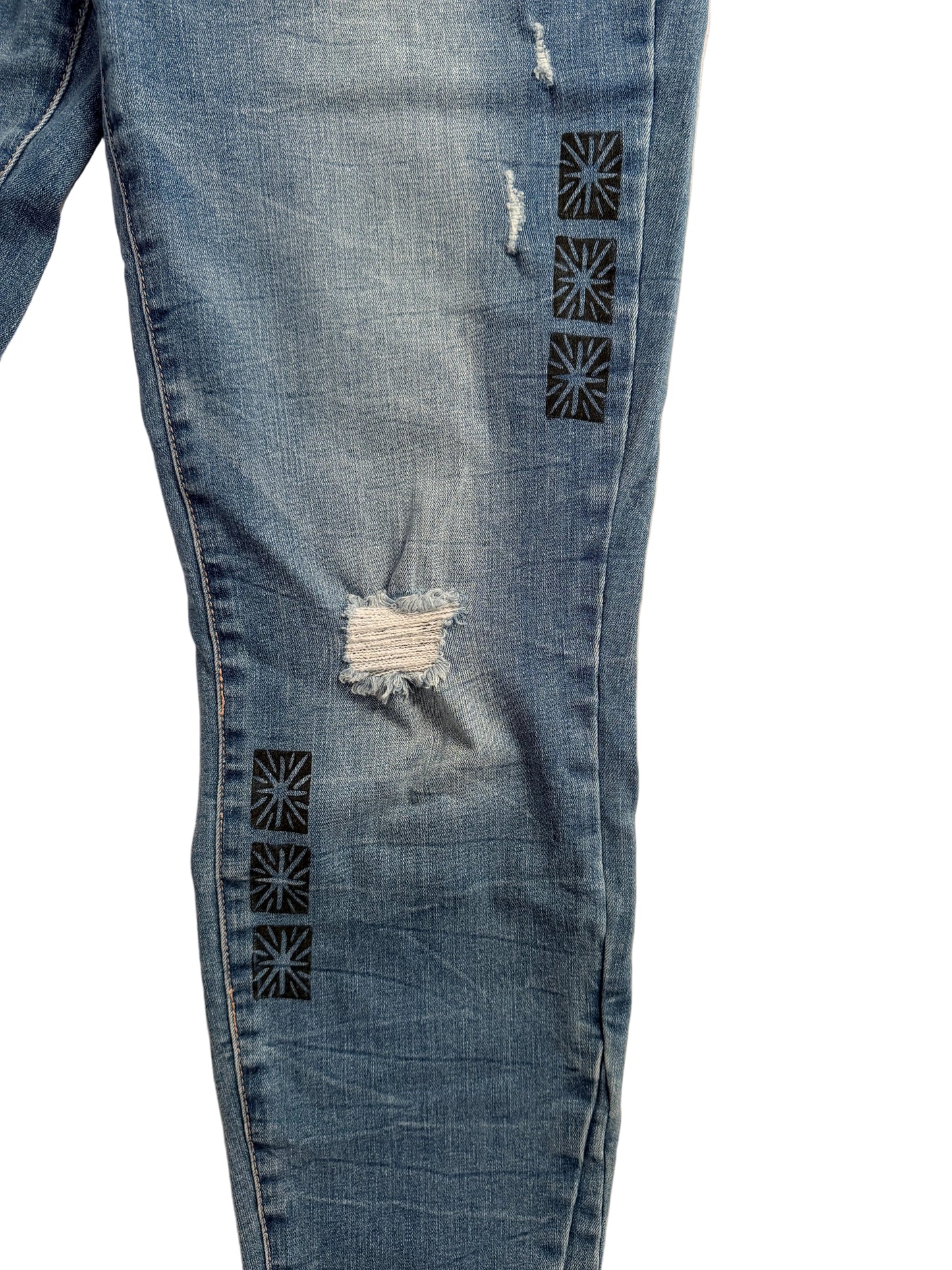 Handprinted Kancan Jeans