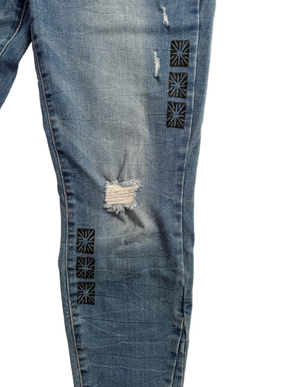Handprinted Kancan Jeans