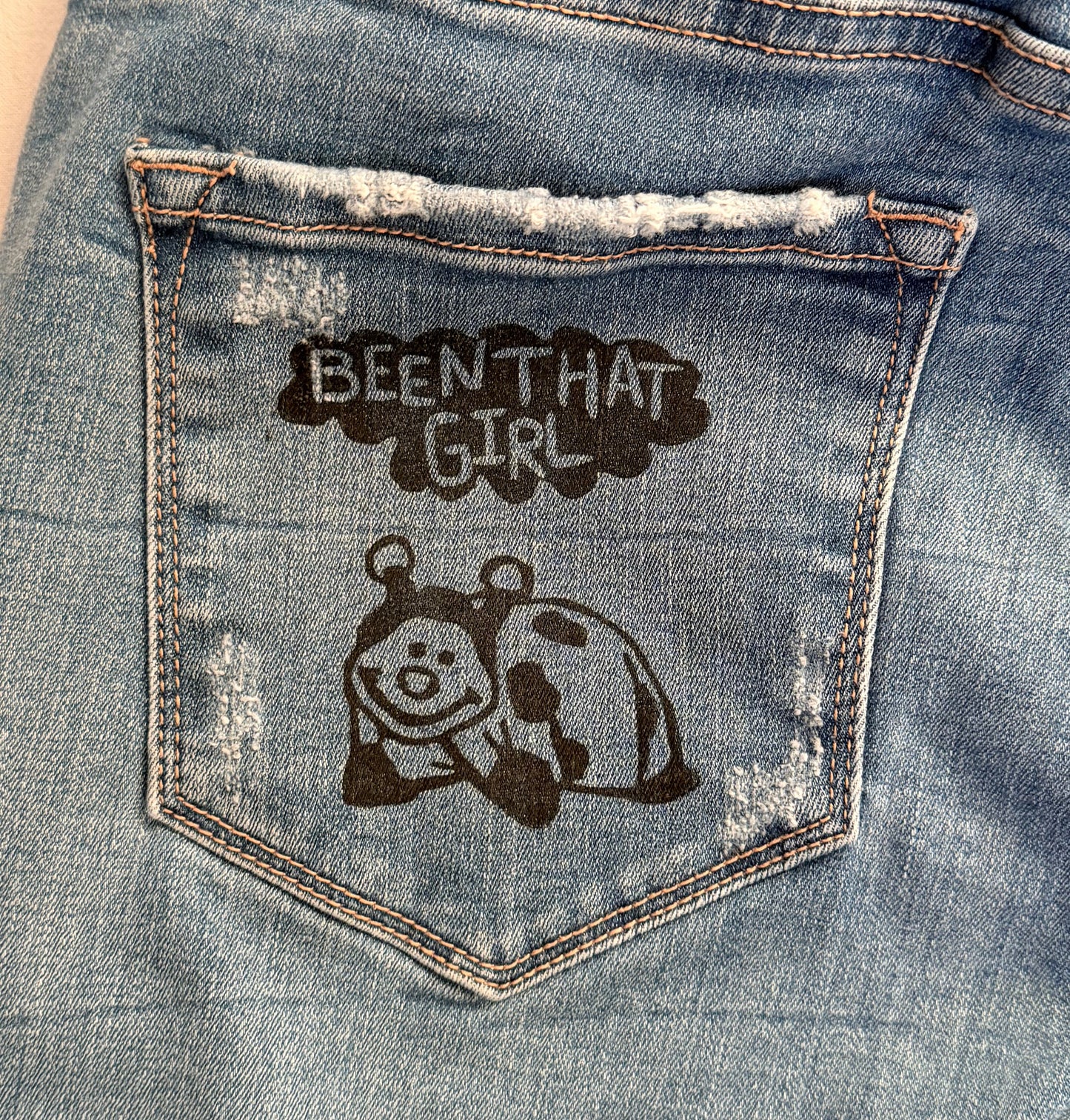 Handprinted Kancan Jeans