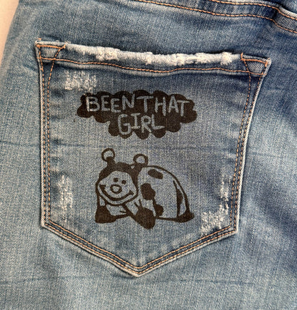 Handprinted Kancan Jeans