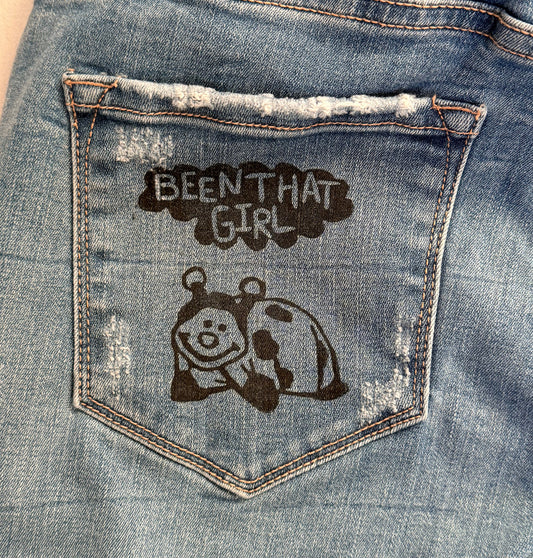 Handprinted Kancan Jeans