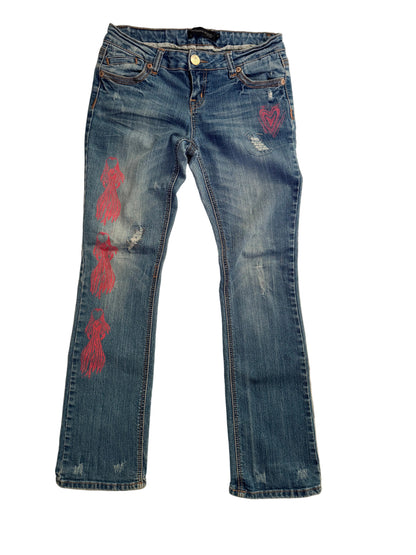 Handprinted Twentyone Black Rue21 Jeans 7/8