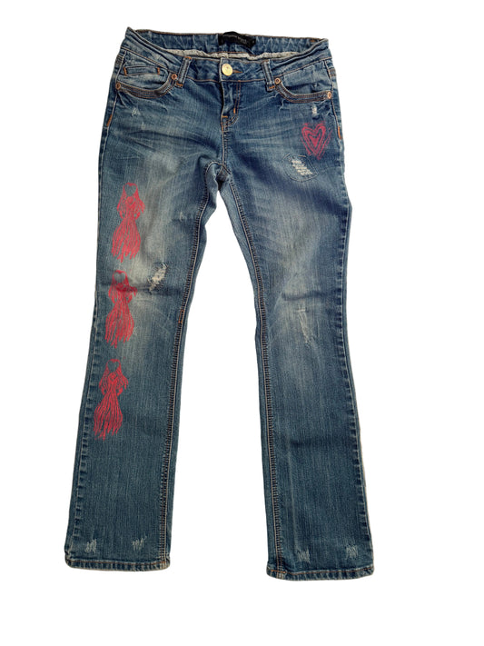 Handprinted Twentyone Black Rue21 Jeans 7/8