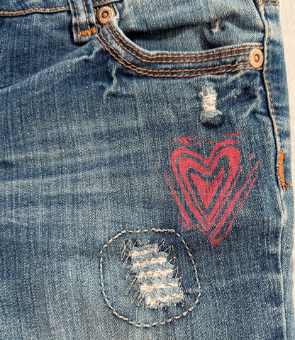 Handprinted Twentyone Black Rue21 Jeans 7/8