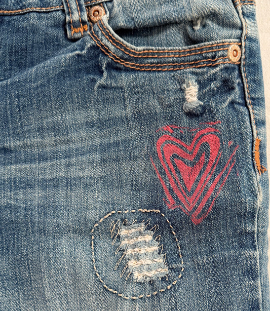 Handprinted Twentyone Black Rue21 Jeans 7/8