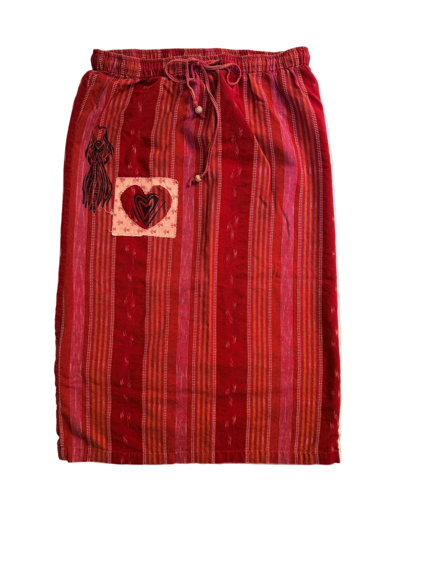 Handprinted Berry Skirt L 12/14