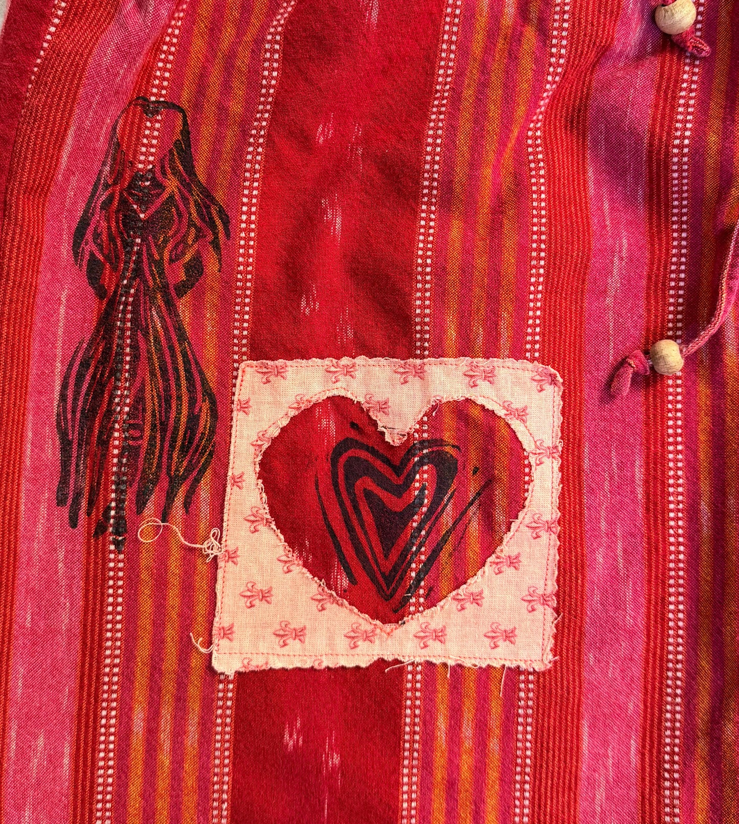 Handprinted Berry Skirt L 12/14