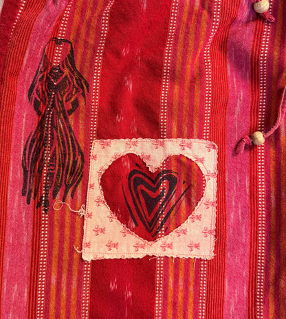 Handprinted Berry Skirt L 12/14