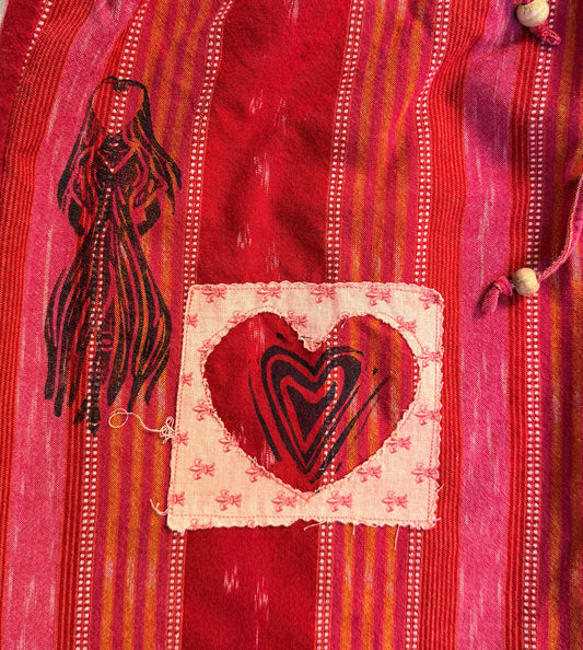 Handprinted Berry Skirt L 12/14