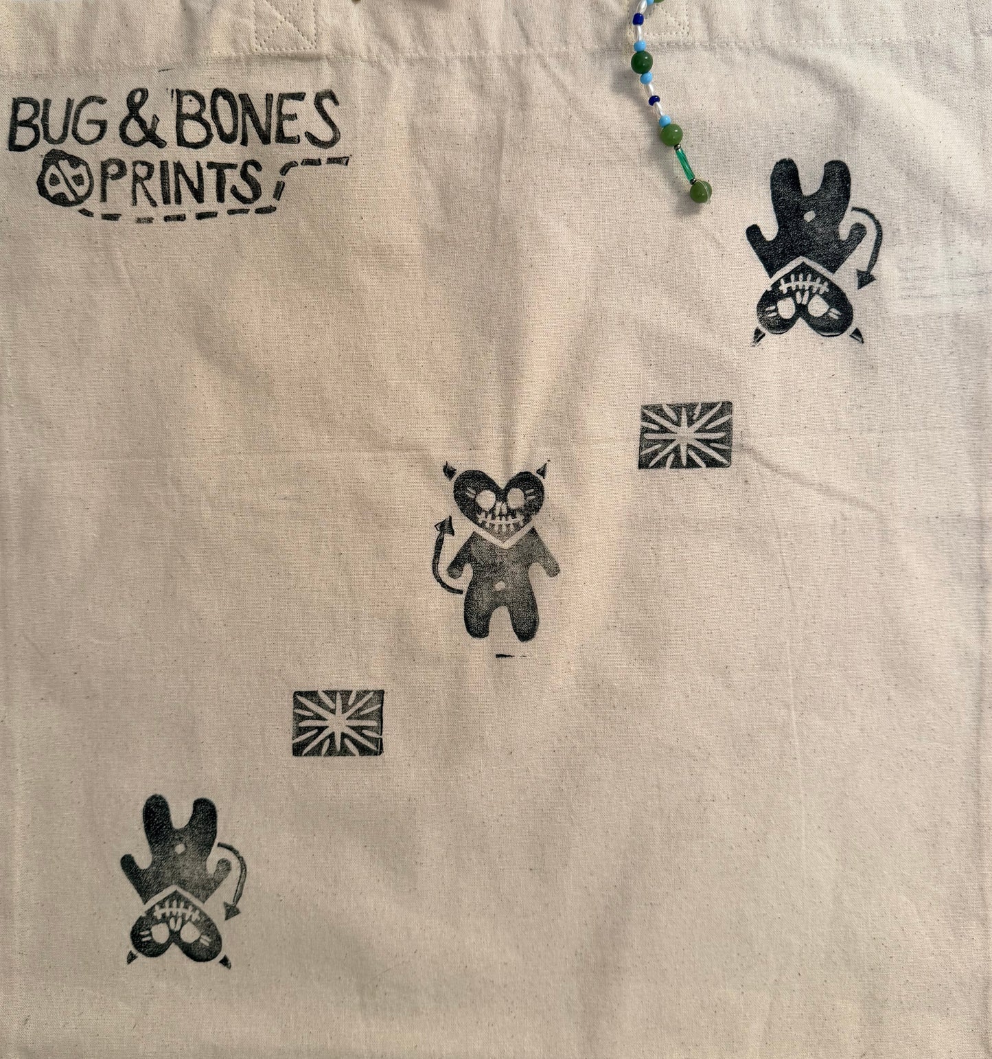 Handprinted Canvas Tote Bag