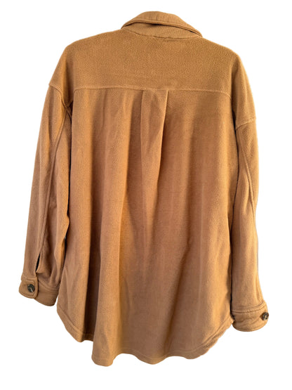 Handprinted Patched 'La Miel Boutique Soft Fleece Button Down Shacket' M